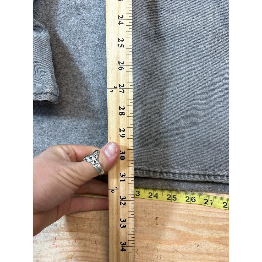 Levis 501 Denim Straight Jeans Mens 33x31 Gray Washed Button Fly Red Tab USA - Picture 7 of 8